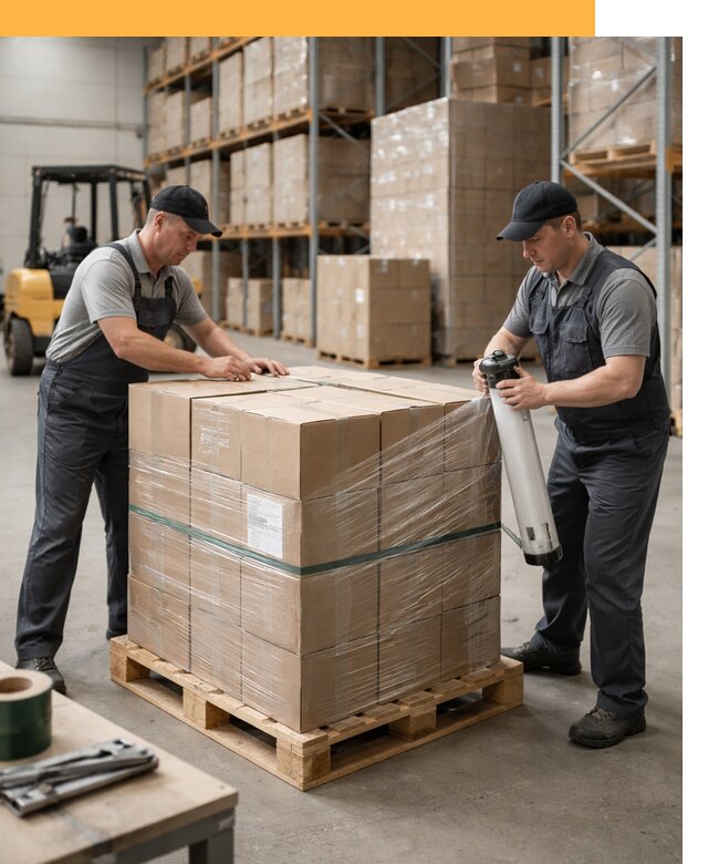 Упаковка и паллетирование грузов от 3608 руб: защита и крепление